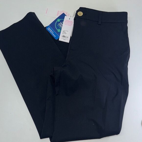 🔥 Lilly Pulitzer travel trouser upf 50+ Black Chinos Sz 2 New - Picture 2 of 13